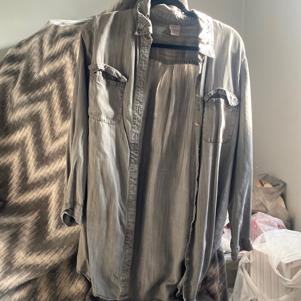 Long button up shirt